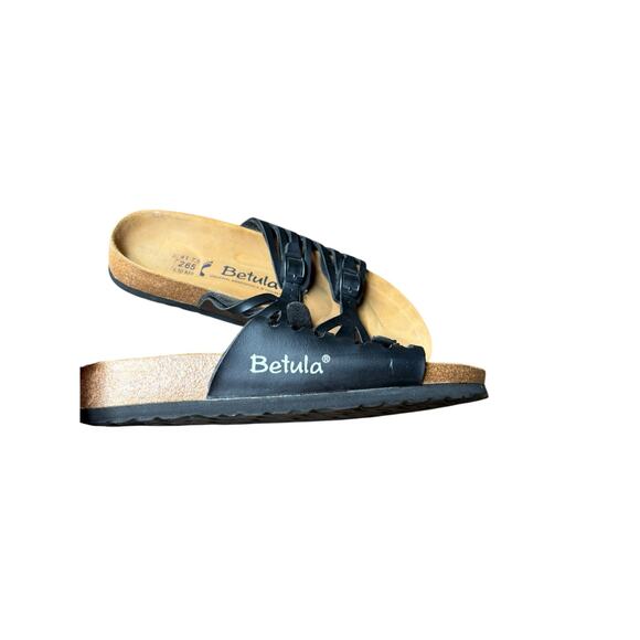 Betula Birkenstock Granada Black Strappy Slip On Adjustable Sandal - W10/M8 - Picture 6 of 10